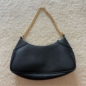 mango black gold chain shoulder bag